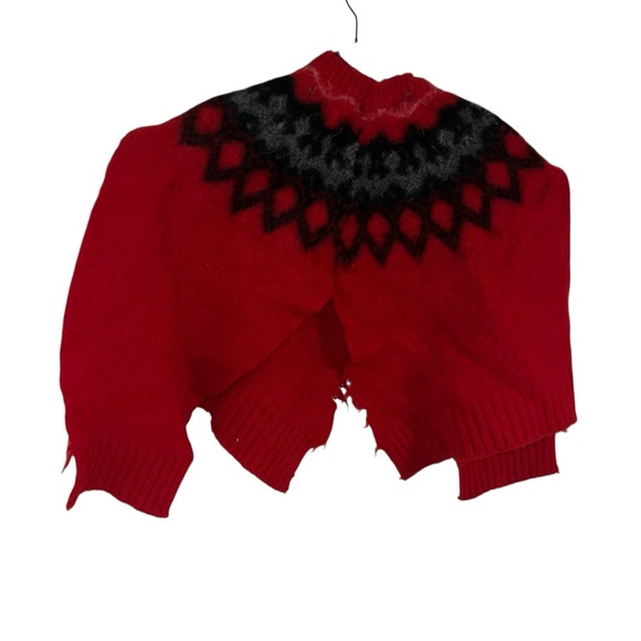 Izod red 100% Shetland wool poncho sweater medium m - Picture 2 of 7